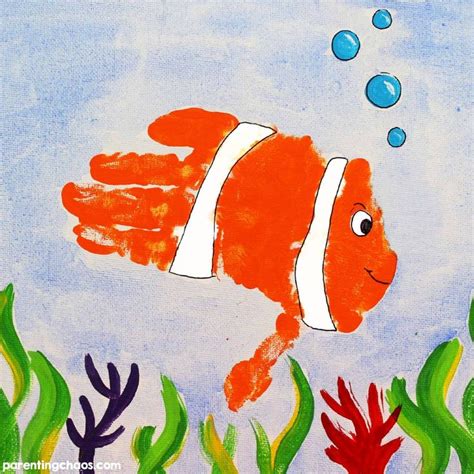 how to draw fish for kids|Fish Handprint Art .
